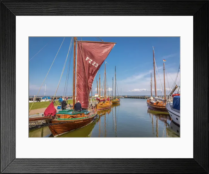 Framed Print : Zeesenboote in Bodden harbour Dierhagen, Mecklenburg-West Pomerania, Baltic Sea, Northern Germany, Germany Framed Print : Zeesenboote in Bodden harbour Dierhagen, Mecklenburg-West Pomerania, Baltic Sea, Northern Germany, Germany