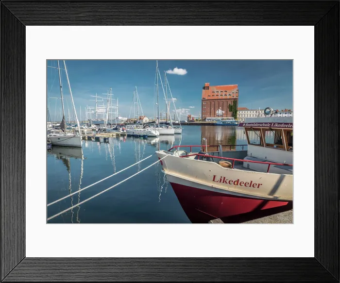 Framed Print : Stralsund harbour, Mecklenburg-West Pomerania, North Germany, Germany