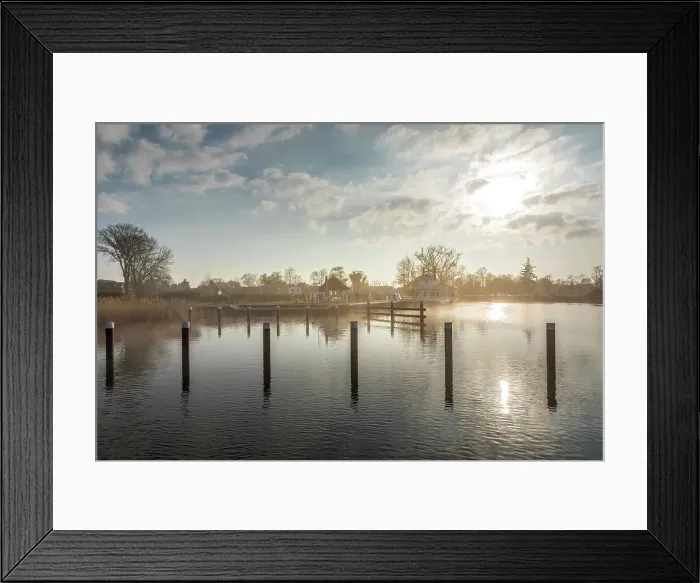 Framed Print : Fog mood at the Bodden harbour of Prerow, Mecklenburg-West Pomerania, Northern Germany, Germany Framed Print : Fog mood at the Bodden harbour of Prerow, Mecklenburg-West Pomerania, Northern Germany, Germany
