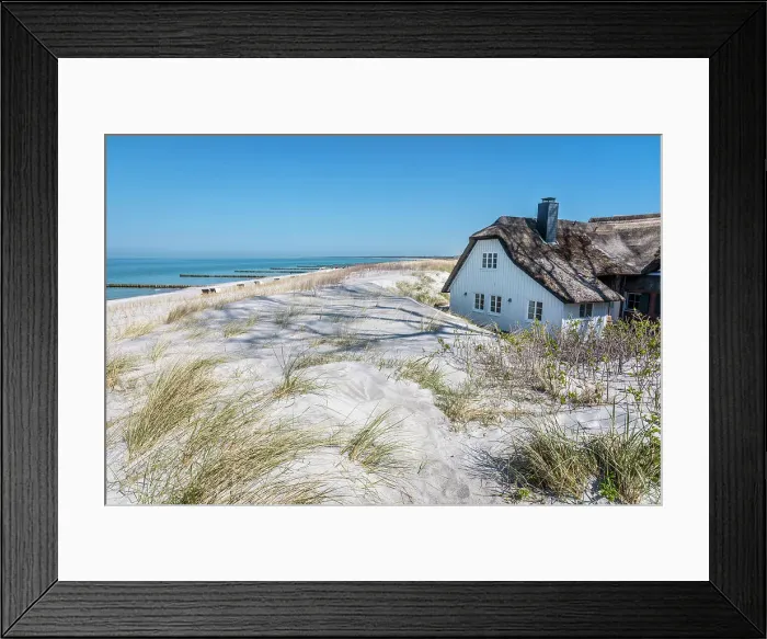 Framed Print : Beach and Deichhaus in Ahrenshoop, Mecklenburg-West Pomerania, Northern Germany, Germany Framed Print : Beach and Deichhaus in Ahrenshoop, Mecklenburg-West Pomerania, Northern Germany, Germany