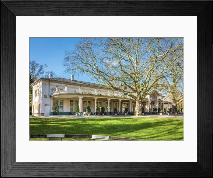 Framed Print : Cafe Restaurant Orangerie with the historic foyer in the spa gardens of Bad Homburg vor der Hohe, Taunus, Hesse, Germany Framed Print : Cafe Restaurant Orangerie with the historic foyer in the spa gardens of Bad Homburg vor der Hohe, Taunus, Hesse, Germany