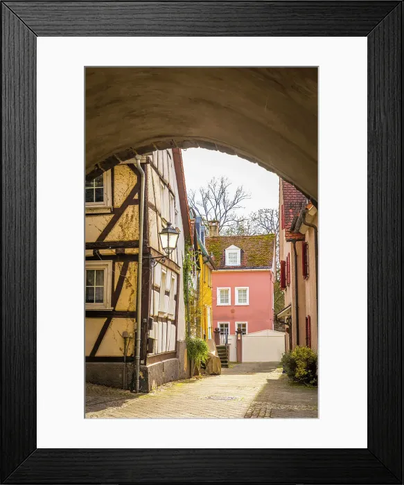 Framed Print : Old town houses at the Ritter-von-Marx-Bridge, Bad Homburg, Taunus, Hesse, Germany Framed Print : Old town houses at the Ritter-von-Marx-Bridge, Bad Homburg, Taunus, Hesse, Germany
