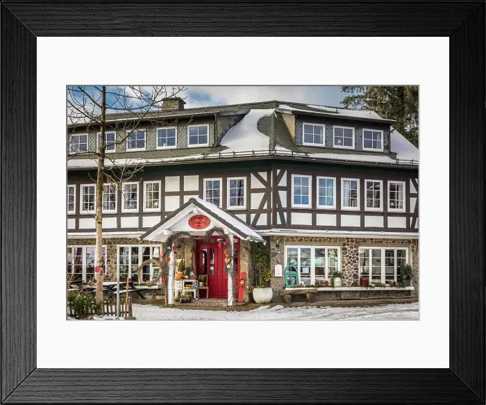 Framed Print : Traditional country cafe in Neuastenberg near Winterberg, Sauerland, North Rhine-Westphalia, Germany