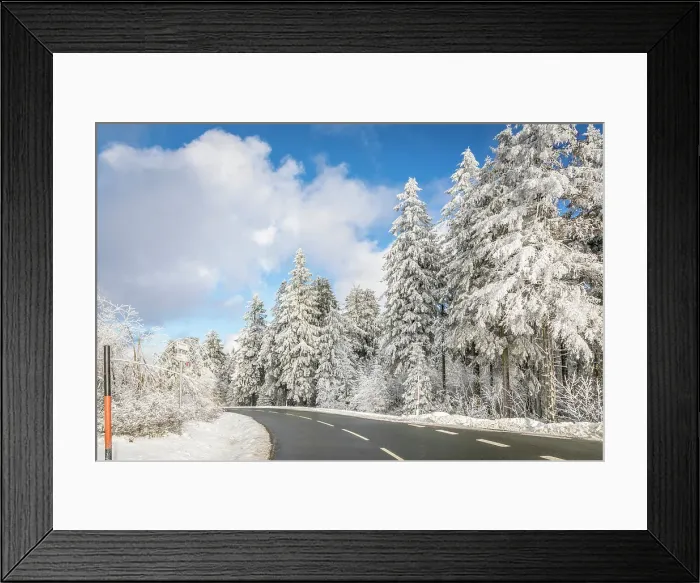 Framed Print : Road to Kahler Asten near Winterberg in winter, Sauerland, North Rhine-Westphalia, Germany Framed Print : Road to Kahler Asten near Winterberg in winter, Sauerland, North Rhine-Westphalia, Germany