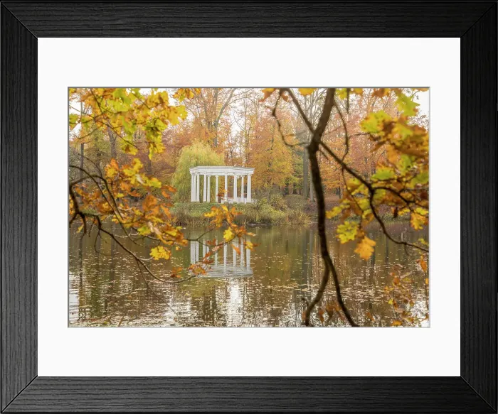 Framed Print : Pond with island and colonnades in Kleiner Tannenwald park in Bad Homburg vor der Hoehe, Taunus, Hesse, Germany Framed Print : Pond with island and colonnades in Kleiner Tannenwald park in Bad Homburg vor der Hoehe, Taunus, Hesse, Germany