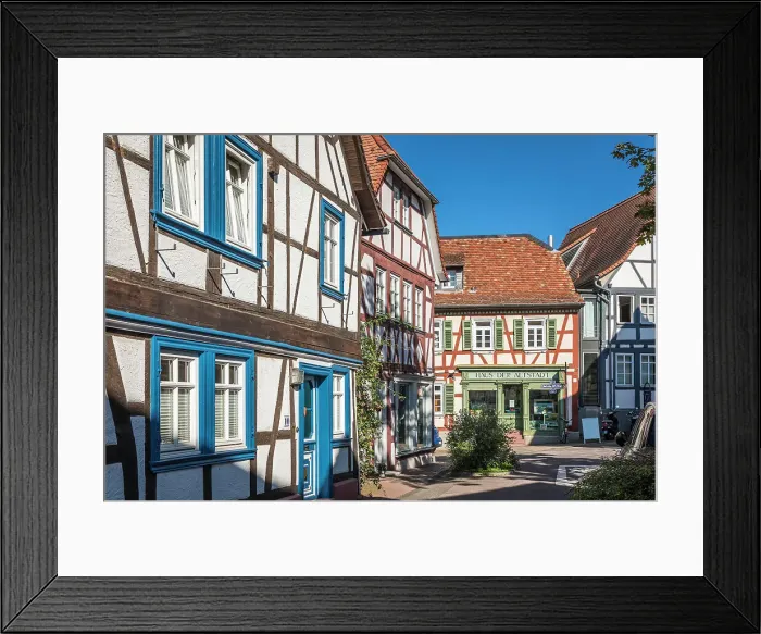 Framed Print : Half-timbered houses in the Rathausstrasse in the old town of Bad Homburg vor der Hohe, Taunus, Hesse, Germany Framed Print : Half-timbered houses in the Rathausstrasse in the old town of Bad Homburg vor der Hohe, Taunus, Hesse, Germany
