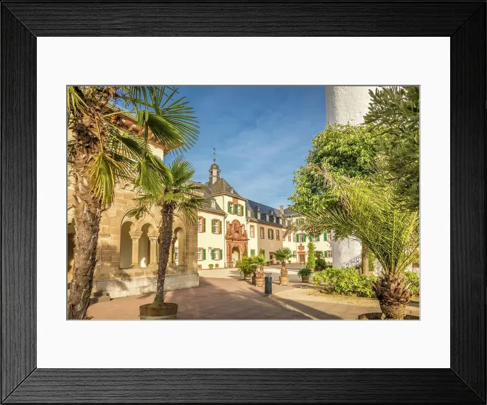 Framed Print : Inner courtyard of Bad Homburg Castle in front of the Heights, Taunus, Hesse, Germany