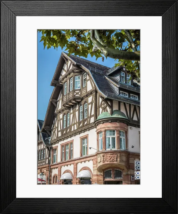 Framed Print : Historic house from 1908 on the market square of Bad Homburg vor der Hohe, Taunus, Hesse, Germany