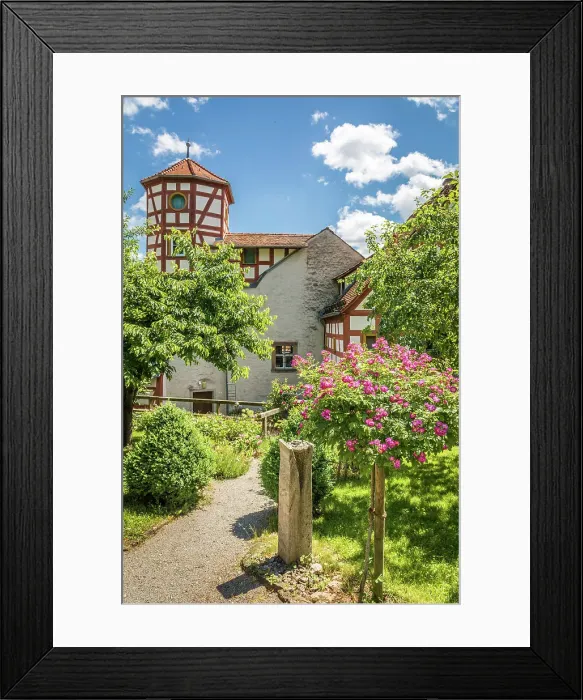 Framed Print : Rosengarten and Romschloessle in Creglingen, Romantic Road, Taubertal, Baden-Wurttemberg, Germany Framed Print : Rosengarten and Romschloessle in Creglingen, Romantic Road, Taubertal, Baden-Wurttemberg, Germany