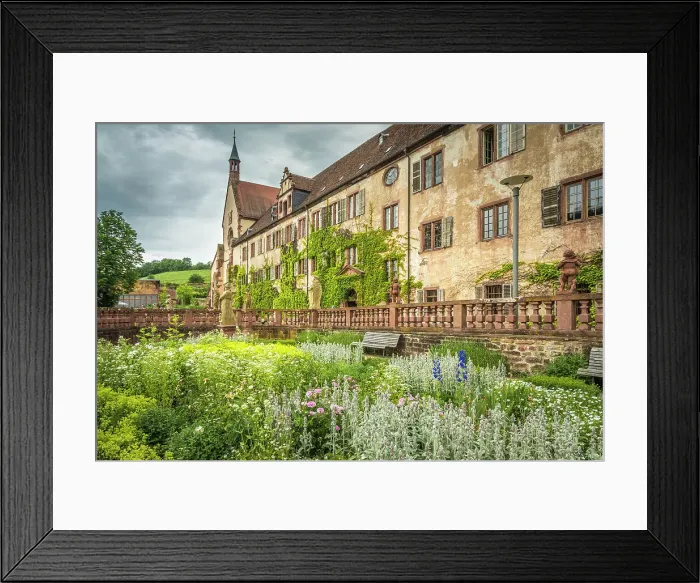 Framed Print : Garden of Bronnbach Monastery near Wertheim, Romantic Road, Taubertal, Baden-Wurttemberg, Germany Framed Print : Garden of Bronnbach Monastery near Wertheim, Romantic Road, Taubertal, Baden-Wurttemberg, Germany