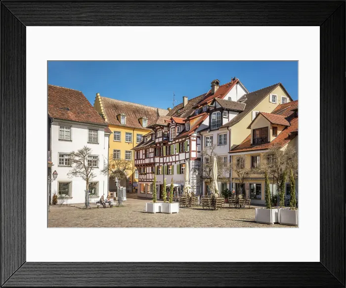 Framed Print : Historic houses on Schlossplatz in the old town of Meersburg, Baden-Wurttemberg, Germany Framed Print : Historic houses on Schlossplatz in the old town of Meersburg, Baden-Wurttemberg, Germany