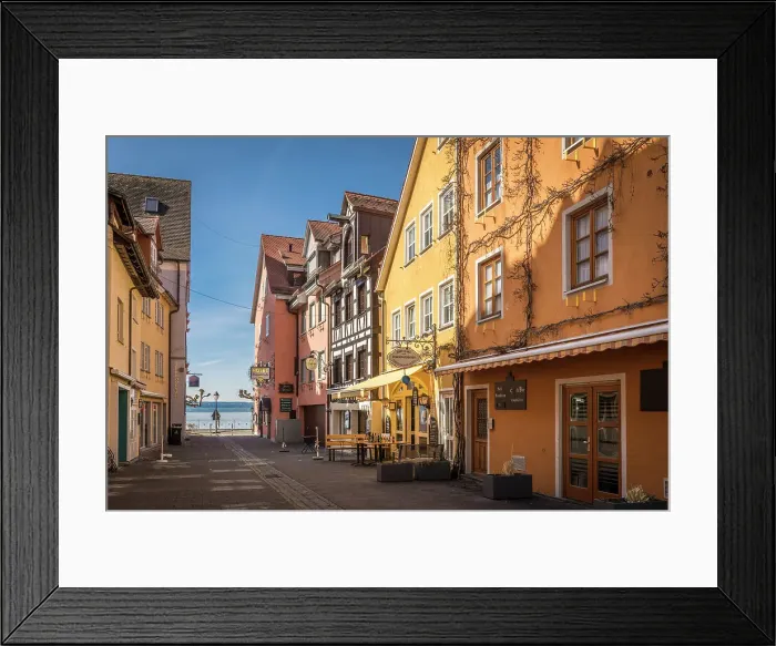 Framed Print : Lower town on the shore of Lake Constance in Meersburg, Baden-Wurttemberg, Germany Framed Print : Lower town on the shore of Lake Constance in Meersburg, Baden-Wurttemberg, Germany