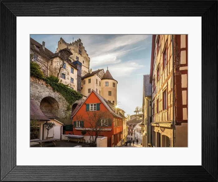 Framed Print : Old Town and Castle of Meersburg, Baden-Wurttemberg, Germany Framed Print : Old Town and Castle of Meersburg, Baden-Wurttemberg, Germany