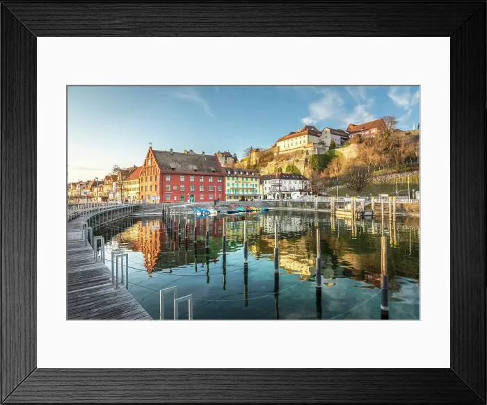 Framed Print : Port of Meersburg, Baden-Wurttemberg, Germany Framed Print : Port of Meersburg, Baden-Wurttemberg, Germany