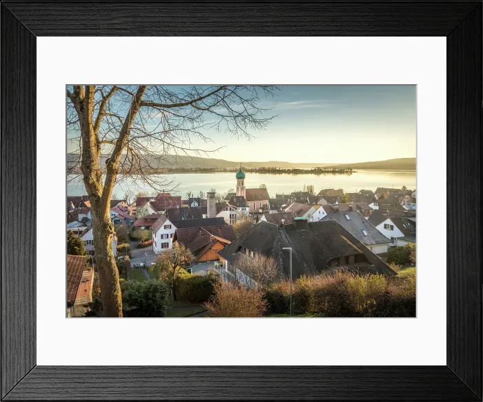Framed Print : Village of Allensbach, in the background the island of Reichenau, Baden-Wurttemberg, Germany Framed Print : Village of Allensbach, in the background the island of Reichenau, Baden-Wurttemberg, Germany