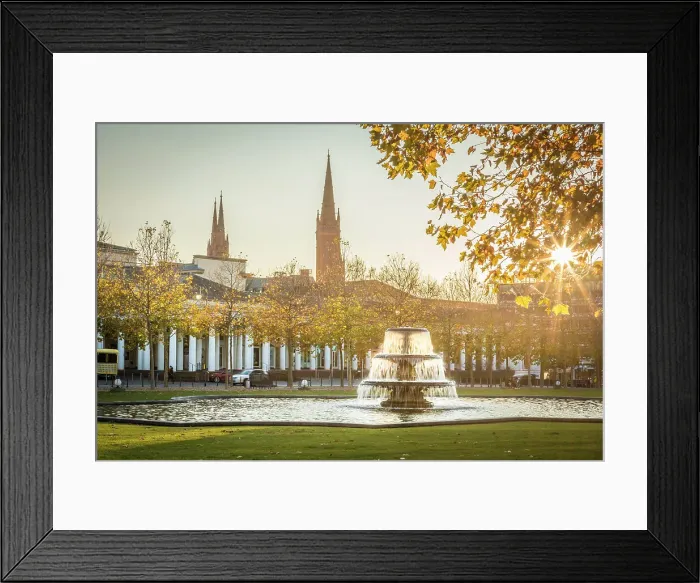 Framed Print : Autumn mood at the bowling green in front of the Kurhaus, Wiesbaden, Hesse, Germany Framed Print : Autumn mood at the bowling green in front of the Kurhaus, Wiesbaden, Hesse, Germany