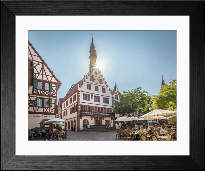 Framed Print : Old town hall on the market square of Weinheim, Southern Hesse, Hesse, Germany Framed Print : Old town hall on the market square of Weinheim, Southern Hesse, Hesse, Germany