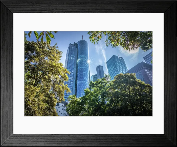 Framed Print : View from the Taunusanlage to the Maintower, Frankfurt, Hesse, Germany Framed Print : View from the Taunusanlage to the Maintower, Frankfurt, Hesse, Germany