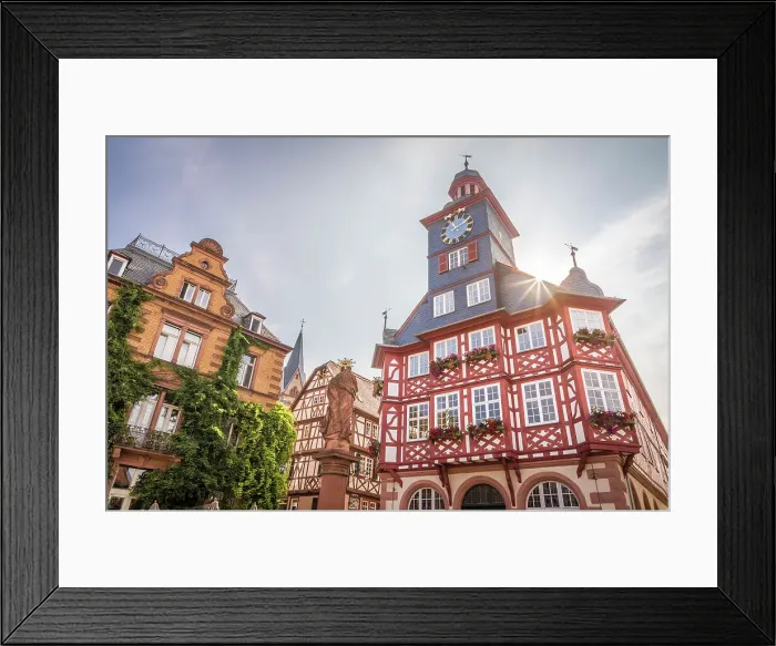 Framed Print : Old Town Hall on the market square of Heppenheim, Southern Hesse, Hesse, Germany Framed Print : Old Town Hall on the market square of Heppenheim, Southern Hesse, Hesse, Germany