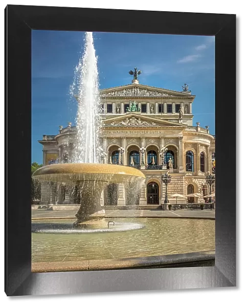 Lucae Fountain with Alter Oper, Frankfurt, Hesse, Germany