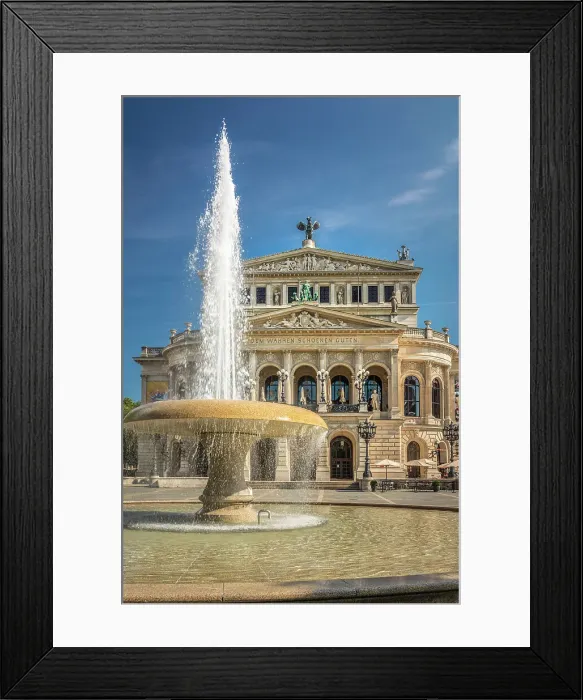 Framed Print : Lucae Fountain with Alter Oper, Frankfurt, Hesse, Germany Framed Print : Lucae Fountain with Alter Oper, Frankfurt, Hesse, Germany