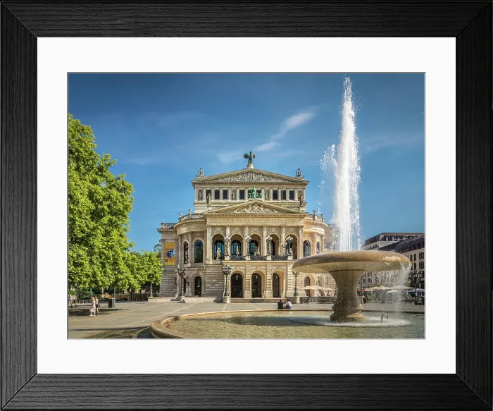 Framed Print : Lucae Fountain with Alter Oper, Frankfurt, Hesse, Germany Framed Print : Lucae Fountain with Alter Oper, Frankfurt, Hesse, Germany