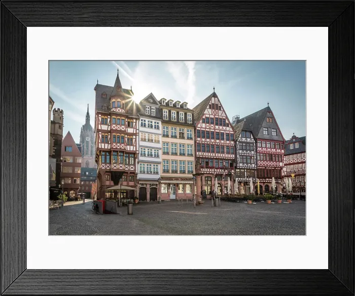 Framed Print : Romerberg square with historic half-timbered houses and Kaiserdom, Frankfurt, Hesse, Germany Framed Print : Romerberg square with historic half-timbered houses and Kaiserdom, Frankfurt, Hesse, Germany