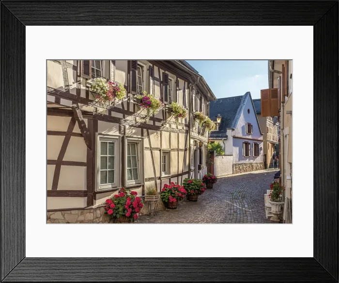 Framed Print : Half-timbered houses in the old town of Eltville, Rheingau, Hesse, Germany Framed Print : Half-timbered houses in the old town of Eltville, Rheingau, Hesse, Germany
