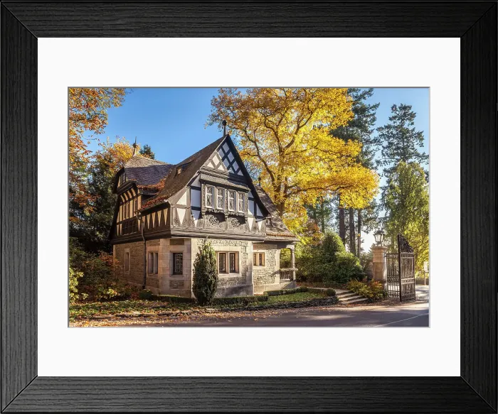 Framed Print : Cottage at the entrance of the Schlosshotel Friedrichshof, Kronberg, Taunus, Hesse, Germany Framed Print : Cottage at the entrance of the Schlosshotel Friedrichshof, Kronberg, Taunus, Hesse, Germany