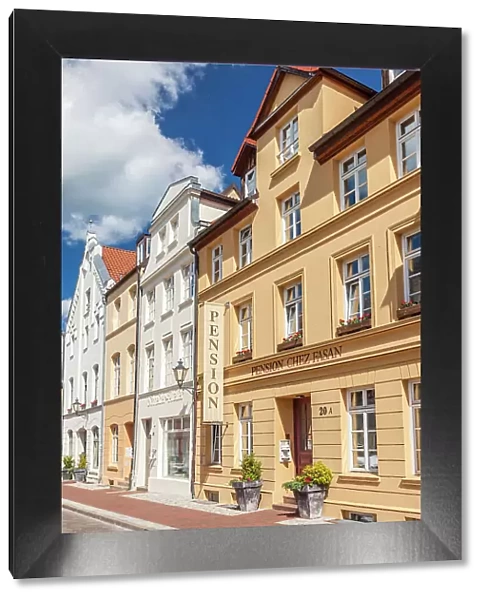 Historic houses in the old town of Wismar, Mecklenburg-Western Pomerania, Baltic Sea, Northern Germany, Germany