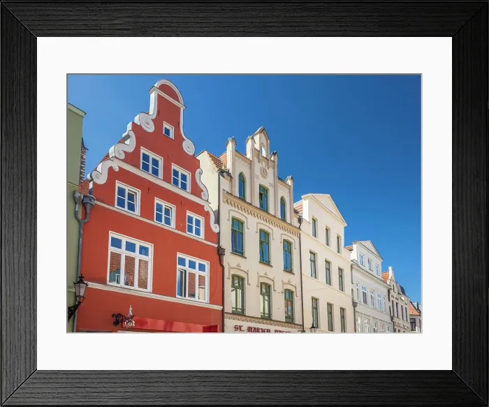 Framed Print : Historic trading houses in the old town of Wismar, Mecklenburg-Western Pomerania, Baltic Sea, Northern Germany, Germany Framed Print : Historic trading houses in the old town of Wismar, Mecklenburg-Western Pomerania, Baltic Sea, Northern Germany, Germany