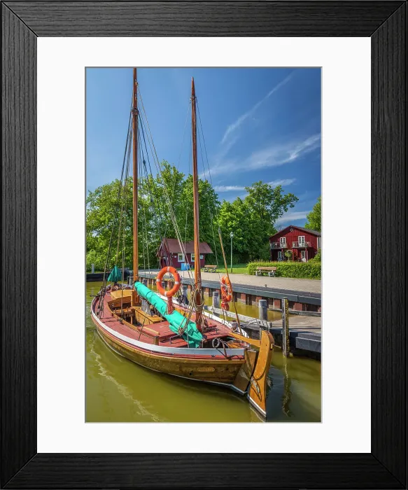 Framed Print : Zeesenboot in the Bodden harbour of Born am Darss, Mecklenburg-West Pomerania, Baltic Sea, North Germany, Germany Framed Print : Zeesenboot in the Bodden harbour of Born am Darss, Mecklenburg-West Pomerania, Baltic Sea, North Germany, Germany