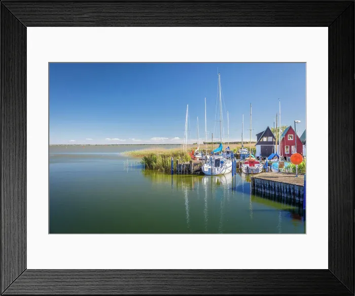 Framed Print : Boats in the Bodden harbour of Althagen, Mecklenburg-Western Pomerania, Baltic Sea, North Germany, Germany Framed Print : Boats in the Bodden harbour of Althagen, Mecklenburg-Western Pomerania, Baltic Sea, North Germany, Germany
