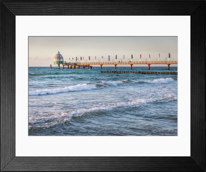 Framed Print : Zingst pier on the Baltic Sea, Mecklenburg-Western Pomerania, Baltic Sea, North Germany, Germany Framed Print : Zingst pier on the Baltic Sea, Mecklenburg-Western Pomerania, Baltic Sea, North Germany, Germany