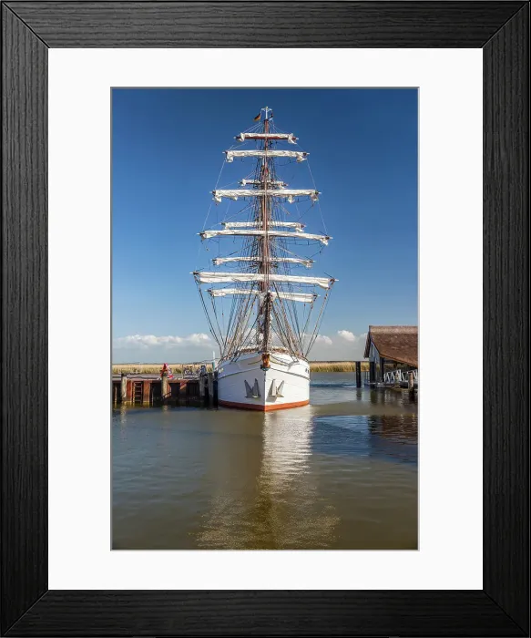 Framed Print : Windjammer in the Bodden harbour of Zingst, Mecklenburg-Western Pomerania, Baltic Sea, North Germany, Germany Framed Print : Windjammer in the Bodden harbour of Zingst, Mecklenburg-Western Pomerania, Baltic Sea, North Germany, Germany