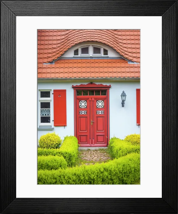 Framed Print : Painted wooden door on a beautiful old fisherman's house in Born am Darss, Mecklenburg-West Pomerania, Baltic Sea, Northern Germany, Germany Framed Print : Painted wooden door on a beautiful old fisherman's house in Born am Darss, Mecklenburg-West Pomerania, Baltic Sea, Northern Germany, Germany