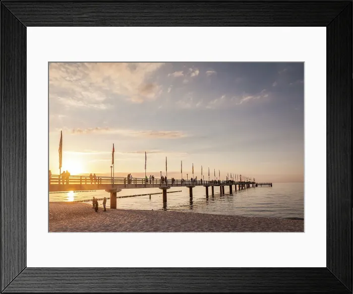 Framed Print : Zingst pier at sunset, Mecklenburg-Western Pomerania, Baltic Sea, North Germany, Germany Framed Print : Zingst pier at sunset, Mecklenburg-Western Pomerania, Baltic Sea, North Germany, Germany
