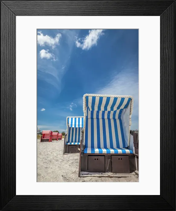 Framed Print : Colorful beach chairs on the beach of Zingst, Mecklenburg-Western Pomerania, Baltic Sea, North Germany, Germany Framed Print : Colorful beach chairs on the beach of Zingst, Mecklenburg-Western Pomerania, Baltic Sea, North Germany, Germany