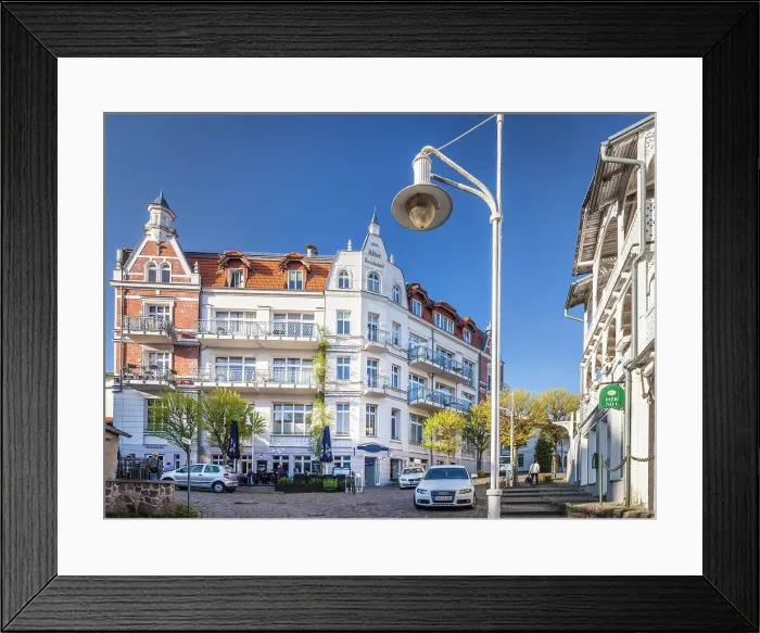 Framed Print : Historic hotel in the old town of Sassnitz on Ruegen, Mecklenburg-West Pomerania, Baltic Sea, Northern Germany, Germany Framed Print : Historic hotel in the old town of Sassnitz on Ruegen, Mecklenburg-West Pomerania, Baltic Sea, Northern Germany, Germany