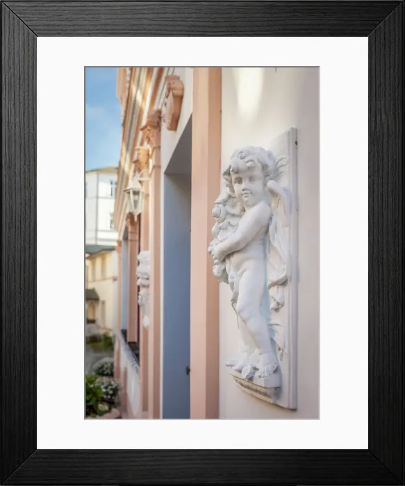 Framed Print : Angel figure in the old town of Sassnitz on Ruegen, Mecklenburg-Western Pomerania, Baltic Sea, Northern Germany, Germany