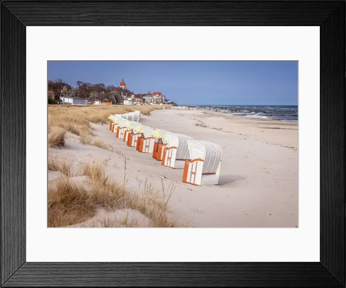 Framed Print : Beach chairs on the beach of Kuehlungsborn, Mecklenburg-Western Pomerania, Baltic Sea, North Germany, Germany Framed Print : Beach chairs on the beach of Kuehlungsborn, Mecklenburg-Western Pomerania, Baltic Sea, North Germany, Germany