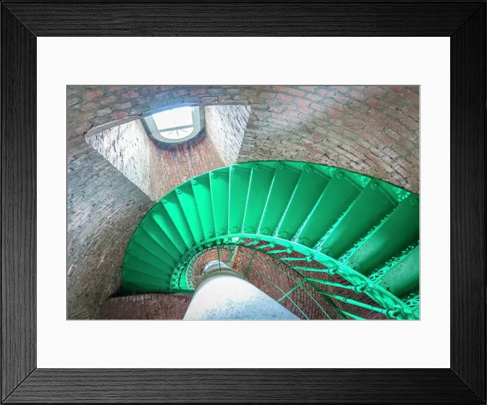 Framed Print : Green stairs in the Darsser Ort lighthouse, Mecklenburg-Western Pomerania, Baltic Sea, North Germany, Germany Framed Print : Green stairs in the Darsser Ort lighthouse, Mecklenburg-Western Pomerania, Baltic Sea, North Germany, Germany