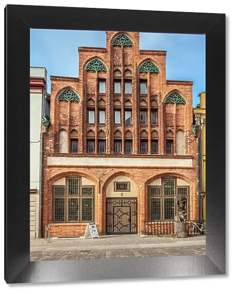 Historic brick house in the old town of Stralsund, Mecklenburg-West Pomerania, Baltic Sea, Northern Germany, Germany