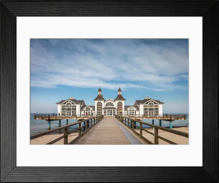 Framed Print : Sellin pier on Ruegen, Mecklenburg-Western Pomerania, Baltic Sea, North Germany, Germany