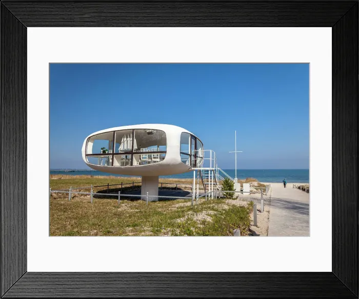 Framed Print : Futuristic rescue tower (1981, Architect: Ulrich Muther) in Binz auf Rugen, Mecklenburg-West Pomerania, Baltic Sea, Northern Germany, Germany Framed Print : Futuristic rescue tower (1981, Architect: Ulrich Muther) in Binz auf Rugen, Mecklenburg-West Pomerania, Baltic Sea, Northern Germany, Germany