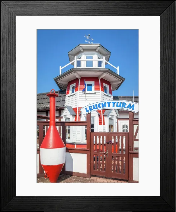 Framed Print : Restaurant Leuchtturm in Zingst, Mecklenburg-West Pomerania, Baltic Sea, North Germany, Germany