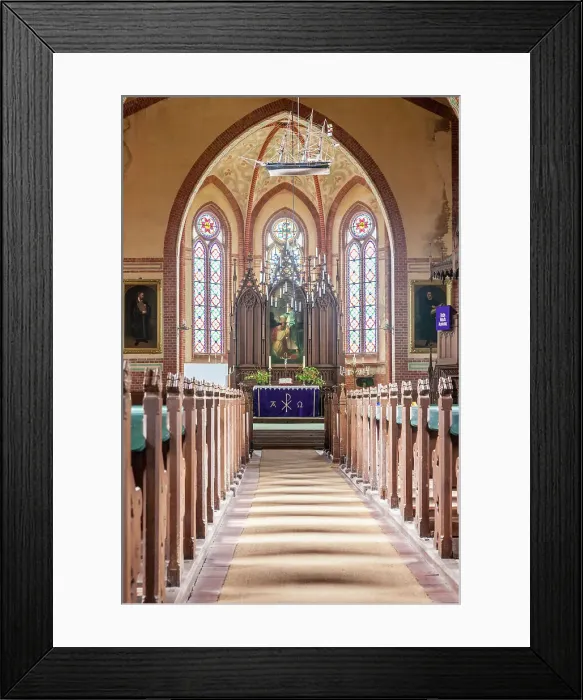 Framed Print : Interior and altar of the Evangelical Church in Wustrow, Mecklenburg-Western Pomerania, Baltic Sea, North Germany, Germany Framed Print : Interior and altar of the Evangelical Church in Wustrow, Mecklenburg-Western Pomerania, Baltic Sea, North Germany, Germany