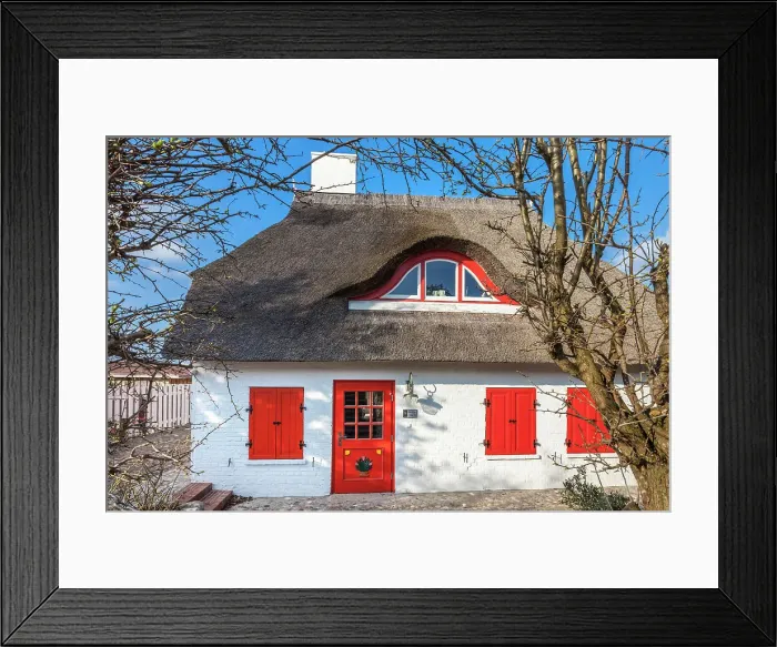 Framed Print : Historical dike house from 1884 in Ahrenshoop, Mecklenburg-West Pomerania, Baltic Sea, Northern Germany, Germany Framed Print : Historical dike house from 1884 in Ahrenshoop, Mecklenburg-West Pomerania, Baltic Sea, Northern Germany, Germany