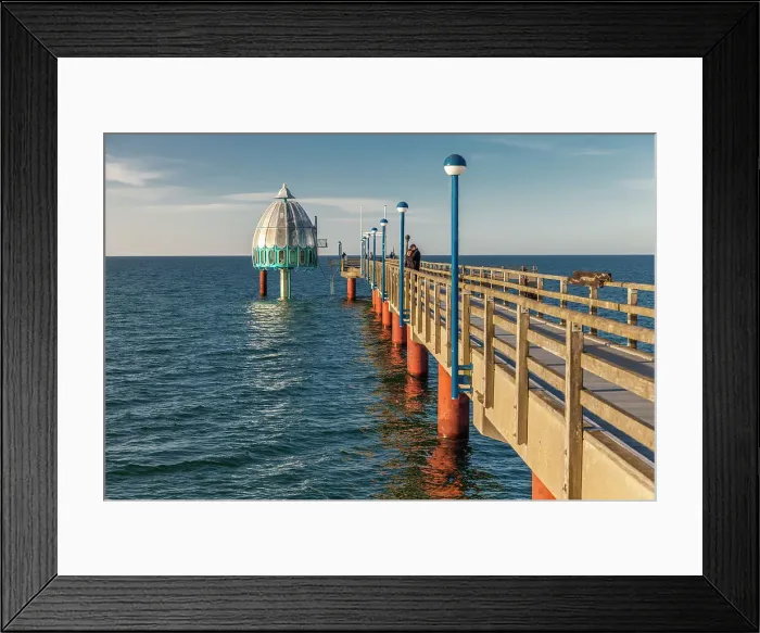 Framed Print : Pier and diving gondola in Zingst in the evening light, Mecklenburg-Western Pomerania, Baltic Sea, North Germany, Germany Framed Print : Pier and diving gondola in Zingst in the evening light, Mecklenburg-Western Pomerania, Baltic Sea, North Germany, Germany