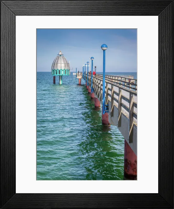 Framed Print : Pier with diving gondola in Zingst, Mecklenburg-Western Pomerania, Baltic Sea, Northern Germany, Germany Framed Print : Pier with diving gondola in Zingst, Mecklenburg-Western Pomerania, Baltic Sea, Northern Germany, Germany